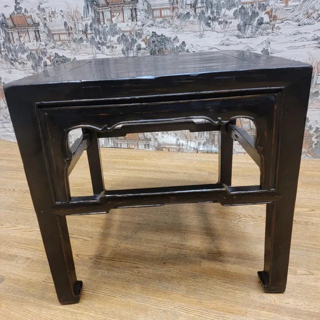 Black Antique Shanxi Province Elm Side Table For Sale - Image 8 of 9
