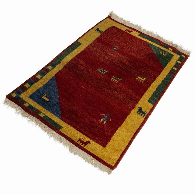 Back Gabbeh Rug in Wool For Sale - Image 3 of 9