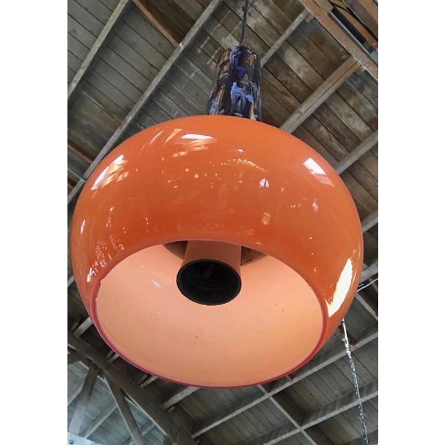 Gray Esperia Pendants Cold Painted in Orange and Green, Italy, 1970s - a Pair For Sale - Image 8 of 11