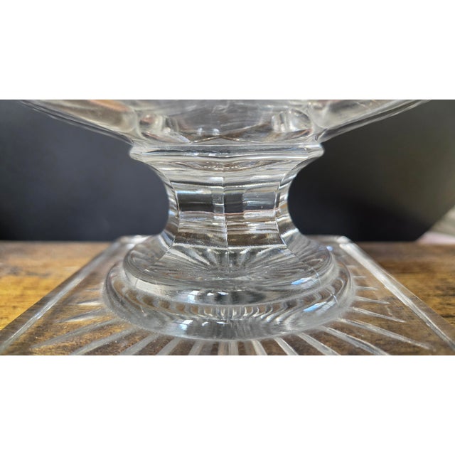 1950s Mid-20th Century Westmoreland Waterford Clear Glass Pedestal Centerpiece Bowl For Sale - Image 5 of 12