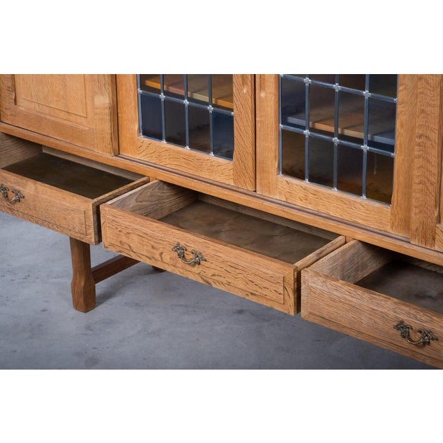 1960s Brutalist Oak Sideboard attributed to Henning Kjærnulf, Denmark, 1960s For Sale - Image 5 of 12