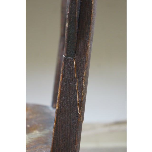 Brown Antique Victorian Quartersawn Oak Child Doll Sized Desk Dining Chair 25" For Sale - Image 8 of 15
