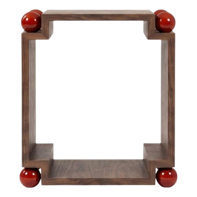 Muladhara Side Table in Walnut and Birch Spheres by Auste Ost For Sale