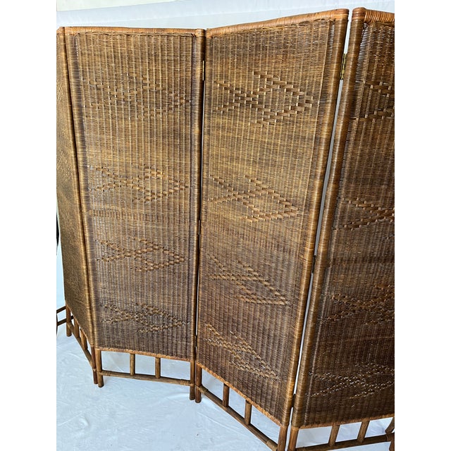 Mid Century Rattan Wicker Room Divider Screen Chairish