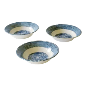 Mid 20th Century Currier & Ives Fruit/Dessert Bowl - Set of 3