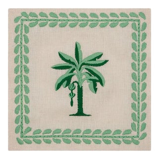 Johanna Ortiz Antique Aqua Platanera Cocktail Napkin, Set of 4 For Sale