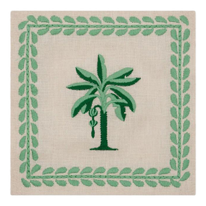 Johanna Ortiz Antique Aqua Platanera Cocktail Napkin, Set of 4