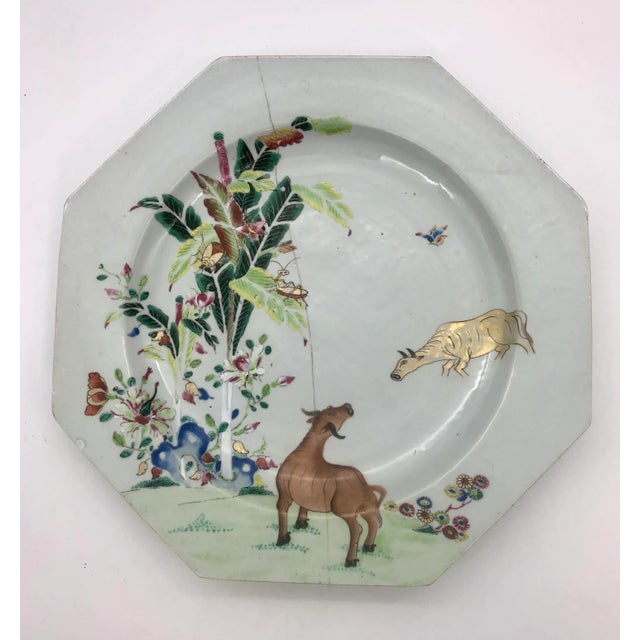 Mid 18th Century Antique Qianlong Chinese Export Famille Rose Charger For Sale - Image 5 of 5