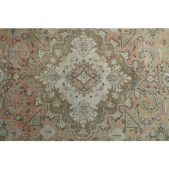 Coffee 1960s Vintage Persian Handmade Wool Cotton Brown Area Rug For Sale - Image 8 of 11