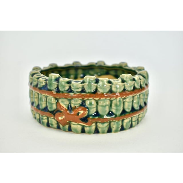 Ceramic Vintage Ceramic Faux Bamboo Italian Trinket Dish Ashtray For Sale - Image 7 of 10