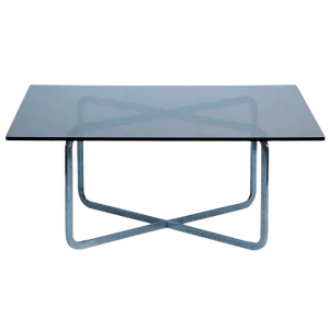 Brushed Steel and Smoked Glass Coffee Table