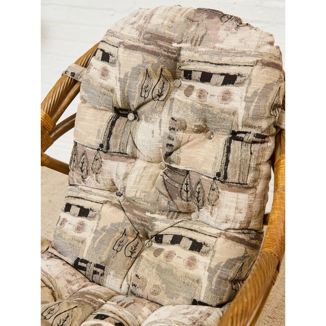 Bamboo Vintage Chair and Ottoman For Sale - Image 9 of 12