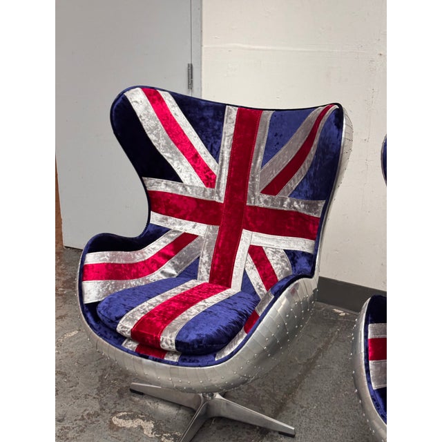Acme Furniture Brancaster British Flag Egg Chairs, Pair For Sale - Image 11 of 12