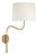 Thomas O'Brien for Visual Comfort Signature Canto Medium Swinging Wall Light in Hand-Rubbed Antique Brass with Linen Shade For Sale