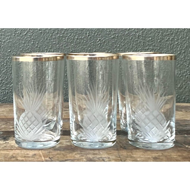 Vintage Etched Pineapple Glasses - Set of 6 For Sale - Image 12 of 12