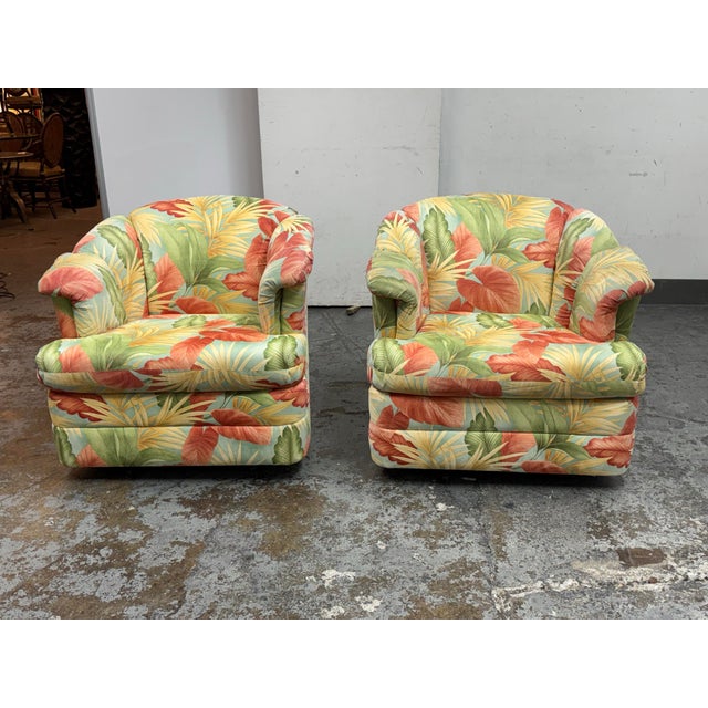 Design Plus Gallery presents a Pair of Botanical Print Swivel Chairs from Yum Yum Tree. Upholstered in the brand’s...