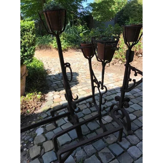 19th Century Spots Andirons Fireplace Master Models, 1865, Set of 4 For Sale - Image 6 of 7