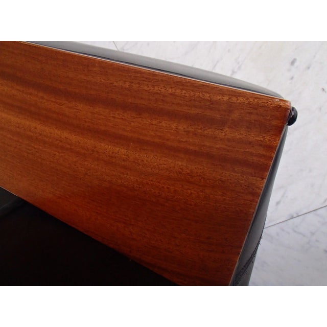 Art Deco Cubist Black Leather Lounge Chair, 1930s For Sale - Image 4 of 10