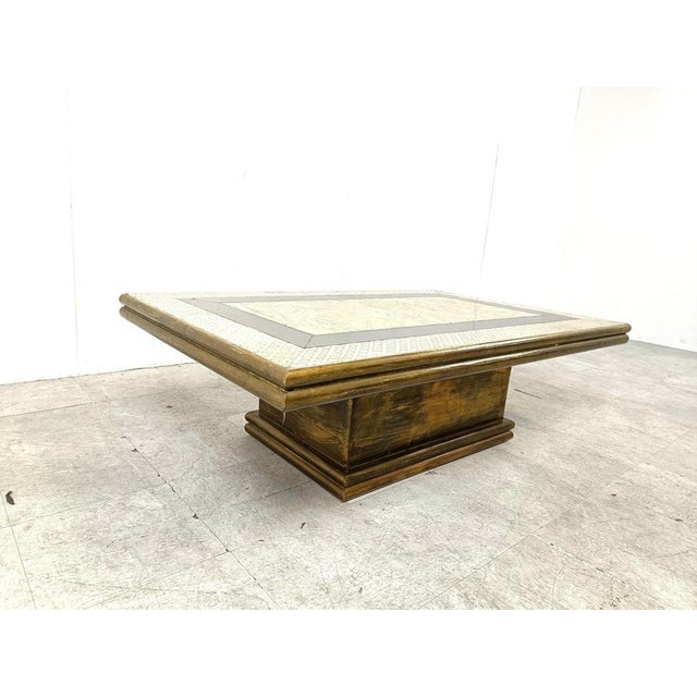 Vintage Brass Coffee Table attributed to Rodolfo Dubarry, 1970s For Sale - Image 9 of 12