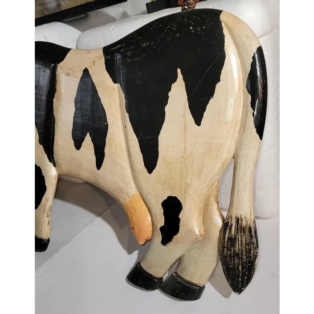 1940s Folky Hand Carved Cow Trade Sign For Sale In Los Angeles - Image 6 of 6