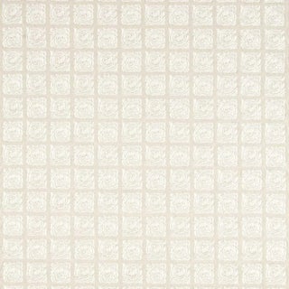 Morris & Co Pure Scroll Embroidery Fabric in Linen For Sale
