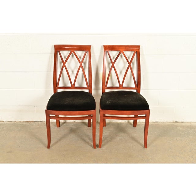 Bernhardt Bernhardt Regency Carved Mahogany Side Chairs or Dining Chairs | Pair For Sale - Image 4 of 15