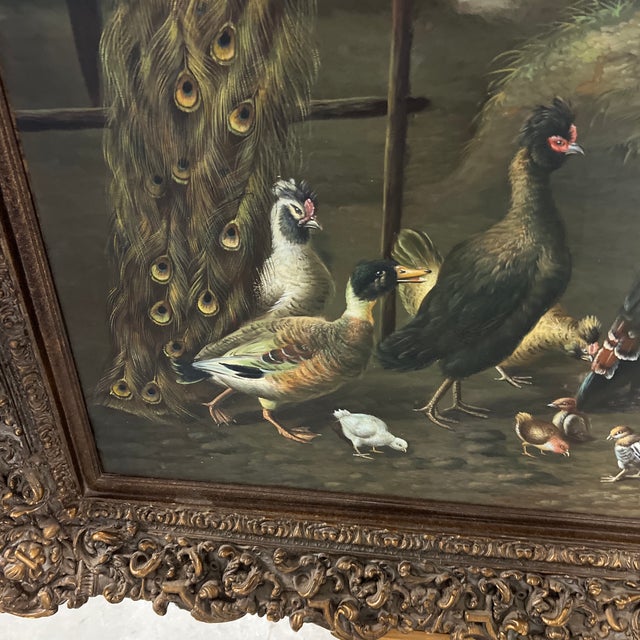 Oil on Canvas Beginning of 20th Century Flemish School Framed Bird World For Sale In Washington DC - Image 6 of 11