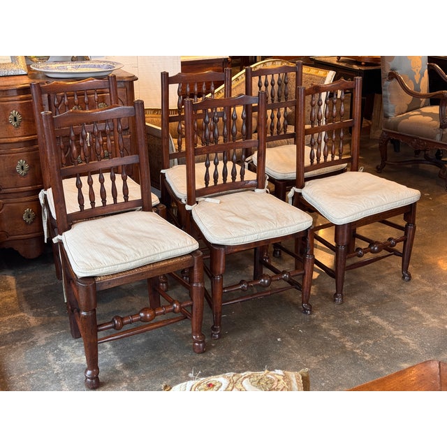English Set of 6 Welsh Spindle-Back Chairs For Sale - Image 3 of 15