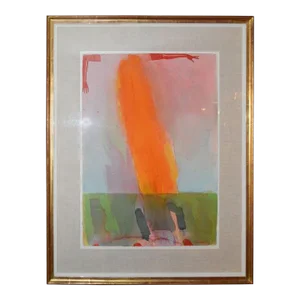 1970s "The Message" Modern Abstract Watercolor Painting by Allen Jones, Framed
