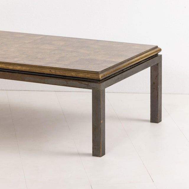 Mid 20th Century Attributed to French Maison Jansen Bronze and Églomisé Coffee Table For Sale In Wichita - Image 6 of 18