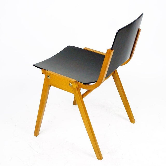 Mid-Century Austrian P7 Stacking Chairs in Dark Brown Beech attributed to Roland Rainer, 1950s For Sale - Image 12 of 13