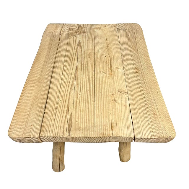 Wood Mid-20th Century French Modernist Pine Low Table For Sale - Image 7 of 10