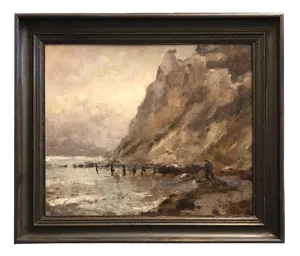 Mogens Vantore, Fisherman at Work, 1940s, Oil on Board