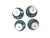 Late 20th Century Villeroy & Boch Citta Campagna Biella Blue Fruit Pattern Tea Cup/Saucer Set of 4 For Sale In Baton Rouge - Image 6 of 10