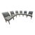 Bernhardt Set of Six Transitional Walnut Dining Chairs With Charcoal Upholstery For Sale