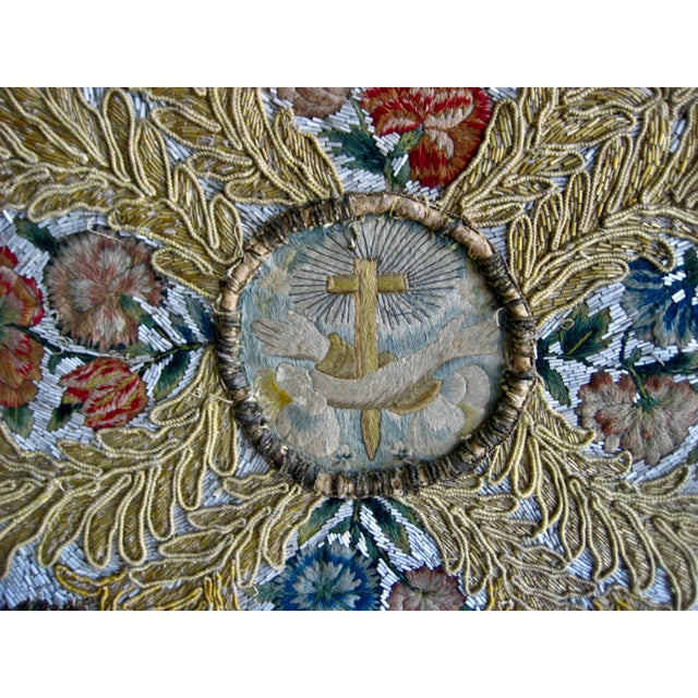 17th Century Venetian Glass Embroidery Tapestry Antependium For Sale - Image 6 of 10