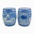 Late 20th Century Pair of Blue and White Chinoiserie Porcelain Garden Stools For Sale - Image 11 of 14