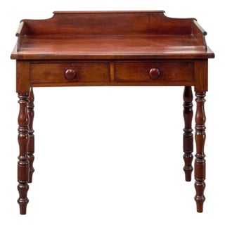 19th Century 2-Drawer Mahogany Desk/Wash Stand For Sale