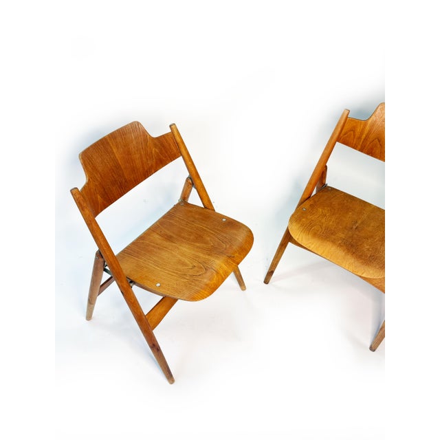 Vintage Folding Chairs by Egon Eiermann, 1950s, Set of 2 For Sale - Image 12 of 13