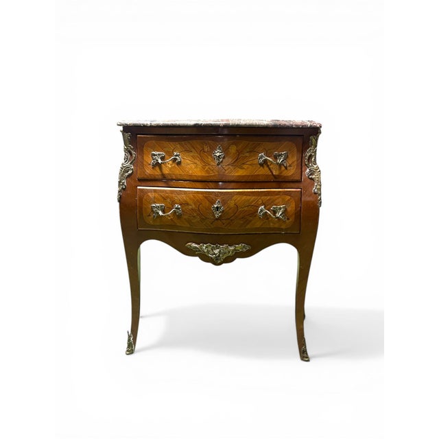 Brown Louis XV Style Bombé Commode in Veneered Wood, 1930s For Sale - Image 8 of 8