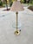Parzinger Originals Vintage Stiffel Model #3622 (Mcm) Brass Lotus Lily Parzinger Floor Lamp Featuring Integrated Glass End Table For Sale - Image 4 of 17