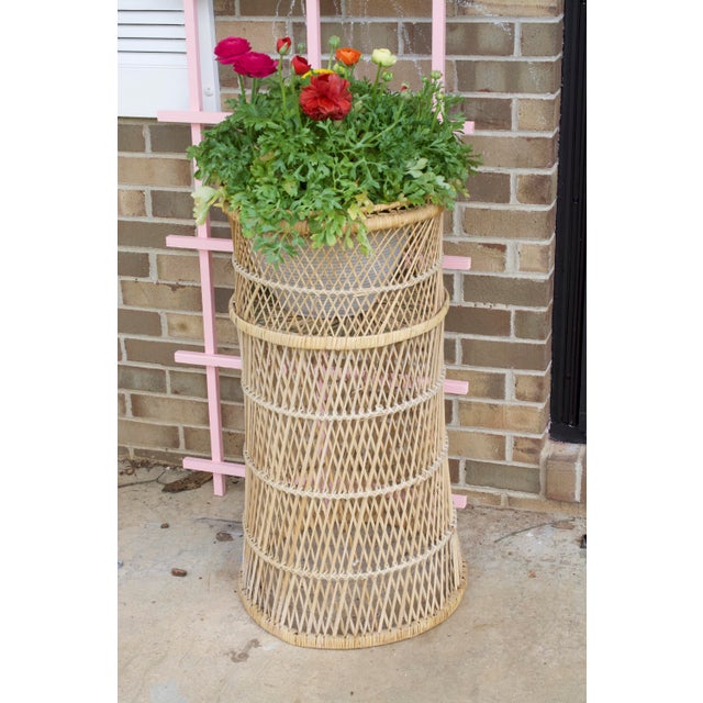 1970s Wicker Plant Stand Chairish