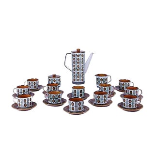 Belgian Delta Noix Coffee Service from Boch Rambouillet, 1966, Set of 27 For Sale