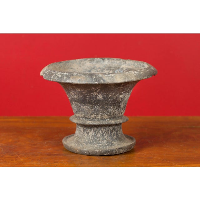 Chinese Han Dynasty Petite Vessel circa 202 BC-200 AD with Incised Motifs For Sale - Image 4 of 12