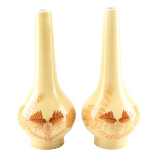 Pair of Chinese Porcelain Hand Painted Goldfish Motif Vases For Sale