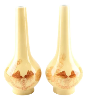 Pair of Chinese Porcelain Hand Painted Goldfish Motif Vases
