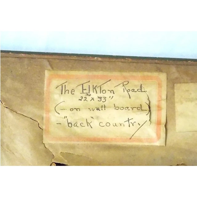 1940s "The Elkton Road" Realist Rustic Landscape Oil Painting, Framed For Sale - Image 10 of 11