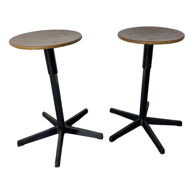 Set of Industrial Adjustable Stools from Galvanitas, 1950s-1960s For Sale