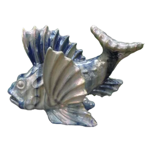French Glazed Terracotta Fish Sculpture