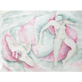 'Bathers in Sage and Rose' by Robin Gregory Circa 1985 For Sale